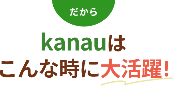 だからkanauはこんな時に大活躍！